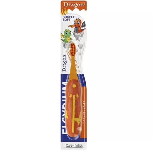 Elgydium Kids 2-6 Years Dragon Souple Soft Toothbrush 1 бр - червено