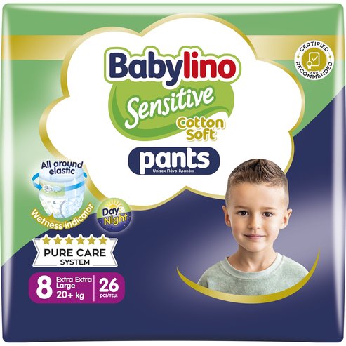 Babylino Sensitive Pants Cotton Soft Unisex No8 Extra Extra Large (20+kg) 26 бр