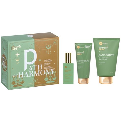 Medisei Panthenol Extra Promo Path Of Harmony Pure Nature 3in1 Cleanser 200ml & Pure Nature Body Milk 100ml & Pure Nature Eau De Toilette 50ml