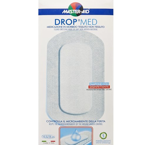 Master Aid Drop Med Woundpad with Antibacterial Substance 10.5x18cm 5 бр