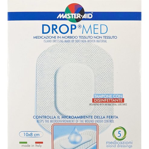 Master Aid Drop Med Woundpad with Antibacterial Substance 10x8cm 5 бр