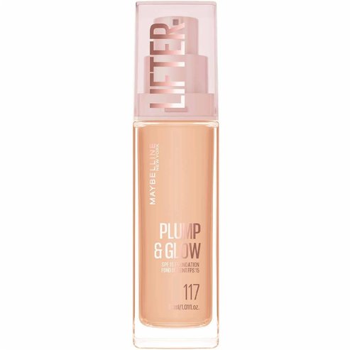 Maybelline Lifter Plump & Glow Spf15 Foundation Хидратиращ Фон дьо тен със Средна Защита, 2% Ниацинамид & Хиалуронова Киселина за Плътна & Сияйна Кожа през Целия Ден 30ml - 117