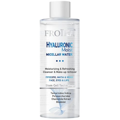 Froika Hyaluronic Moisturizing & Refreshing Cleanser & Make-Up Remover Micellar Water Хидратиращ почистващ и демакииращ продукт за лице и очи с освежаващо и тонизиращо действие 400ml