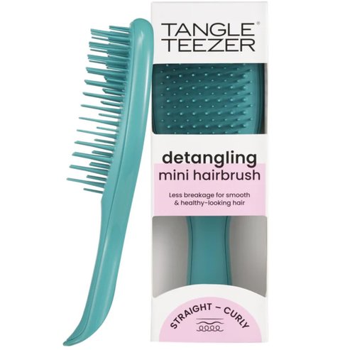 Tangle Teezer The Mini Ultimate Detangler Hairbrush Мини четка за коса за разплитане без чупене и лесна за носене, 1 брой - Mini Transformative Teal