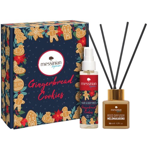 Messinian Spa Promo Christmas Box Spread The Scent Melomakarono Reed Diffuser 50ml & Gingerbread Cookies 100ml