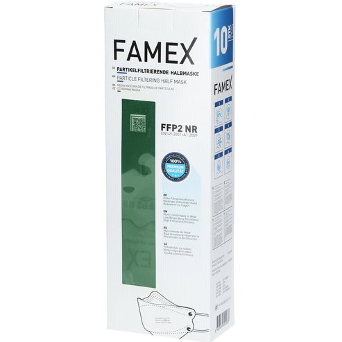 Famex Particle Filtering Half Mask FFP2 NR Зелени 10 бр