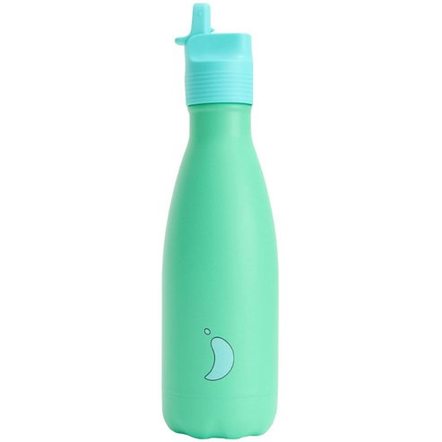 Chilly\'s Original Kids Bottle Детска бутилка от неръждаема стомана със сламка, която запазва водата хладна през целия ден 350ml - Apple
