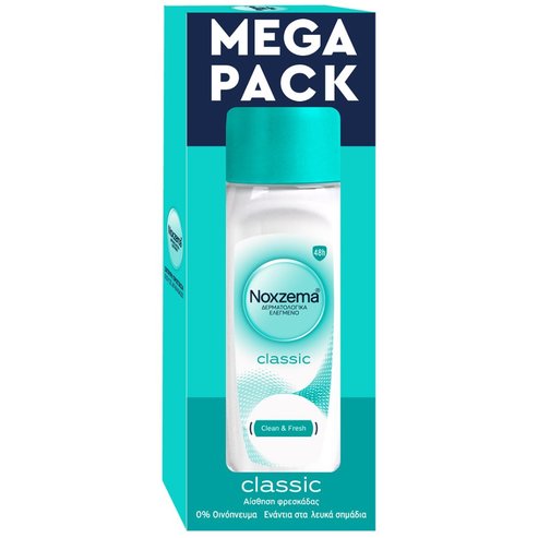 Noxzema Promo Classic Clean & Fresh Roll On Дамски антиперспирантен дезодорант roll on с класически аромат за усещане за свежест & 48-часова защита от пот и неприятна миризма 100ml (2x50ml)