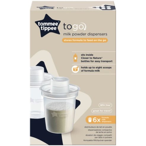 Tommee Tippee Stores Formula To Feed On The Go Milk Powder Dispensers 6 бр