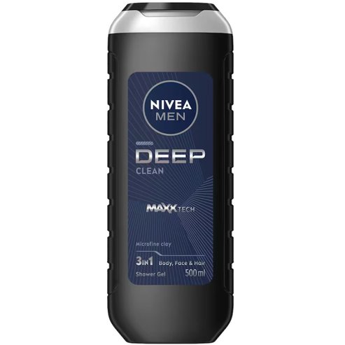 Nivea Men Deep Clean Shower Gel Мъжки душ-гел за дълбоко почистване на лице, тяло & коса 500ml