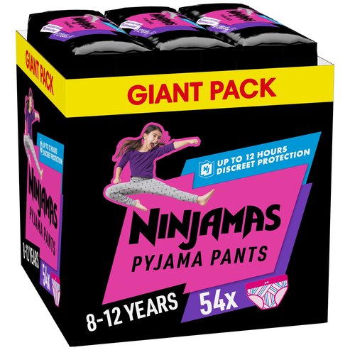 Ninjamas Pyjama Pants Girl 8-12 Years (27-43kg) Monthly Pack 54 бр