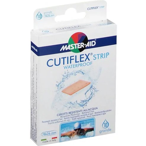 Master Aid Cutiflex Med Waterproof Strips 78x26mm Large 10 бр