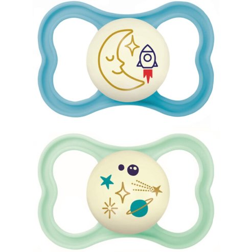 Mam Air Night Silicone Soother 16m+ Код 277SBc, 2 бр - Синьо / светло синя