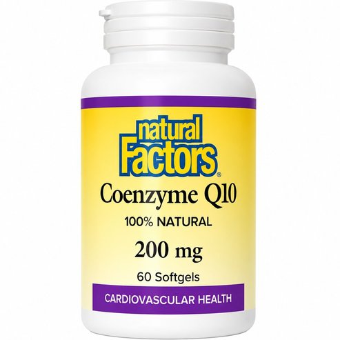 Natural Factors Coenzyme Q10 200mg Хранителна добавка с Коензим Q10 за добро здраве на сърдечно-съдовата система и енергия 60 Softgels