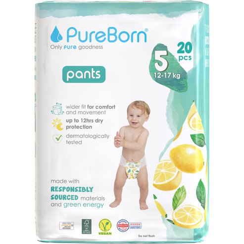 PureBorn Training Unisex Pants No5 (12-17kg) 20 бр - Lemons