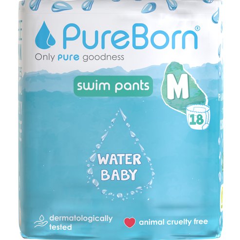 PureBorn Water Baby Swim Pants Medium 18 Τεμάχια - Watermelon