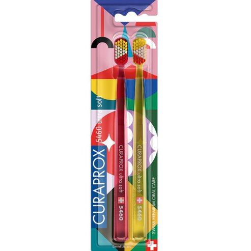 Curaprox 5460 Ultra Soft Toothbrush Special Edition Червено - Жълто 2 бр