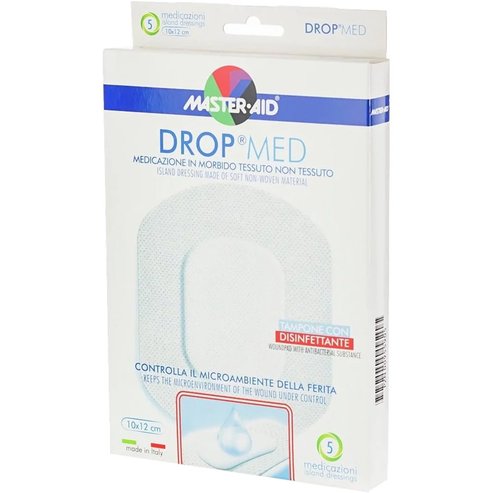 Master Aid Drop Med Woundpad with Antibacterial Substance 10x12cm 5 бр