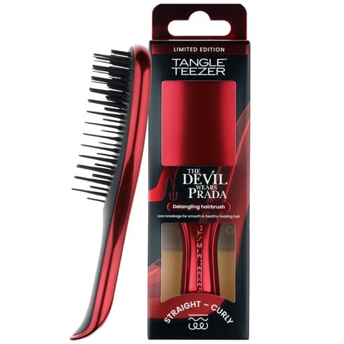 Tangle Teezer The Ultimate Detangler Mini Straight & Curly Hairbrush Четка за лесно разплитане за силна и къдрава коса 1 брой - Devil Wears Prada Red