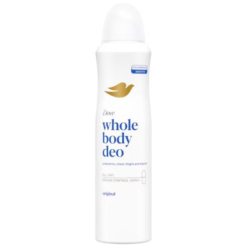 Dove Original Scent Whole Body Deo Sensitive Spray Дезодорант спрей за цяло тяло с класически аромат и освежаващо усещане 150ml