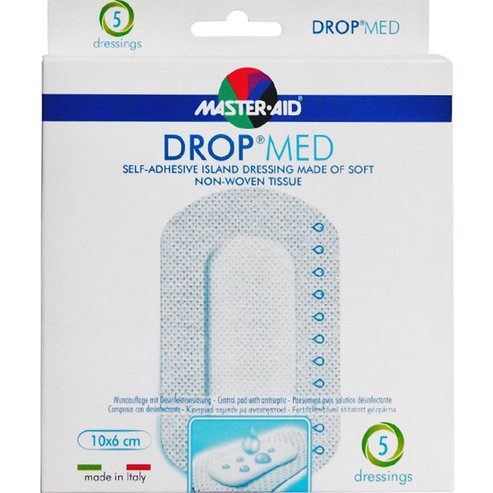 Master Aid Drop Med Woundpad with Antibacterial Substance 10x6cm 5 бр