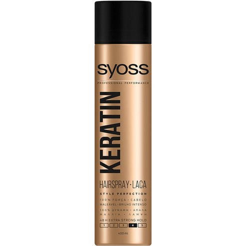 Syoss Hairspray Keratin Професионално силно задържане за коса, пълна с живот и блясък 400мл
