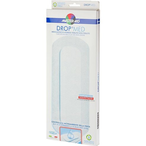 Master Aid Drop Med Woundpad with Antibacterial Substance 10.5x25cm 5 бр