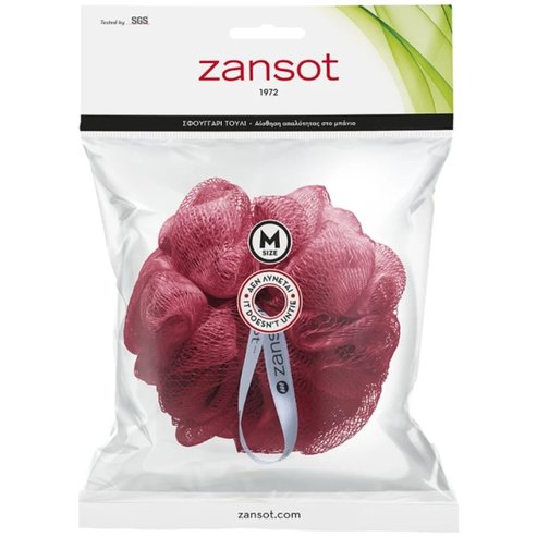 Zansot Mesh Sponge Medium 1 брой - Бордо/Бяло
