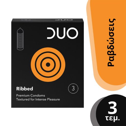 Duo Ribbed Condoms 3 бр