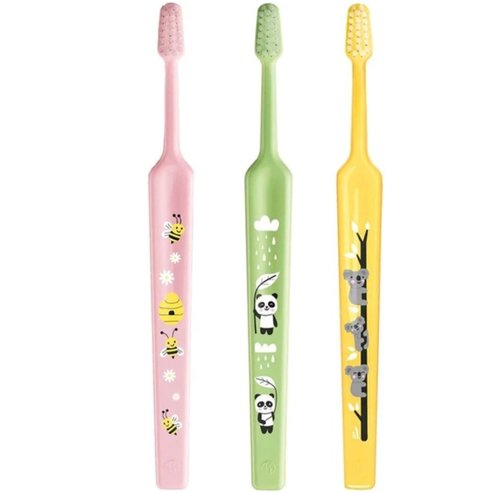 TePe Mini Extra Soft 0-6 Years Toothbrush 3 бр - Розово/ Зелено/ Жълто