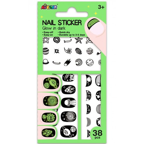 Avenir Nail Sticker Код 60514, 38 бр - Space Glow in the Dark