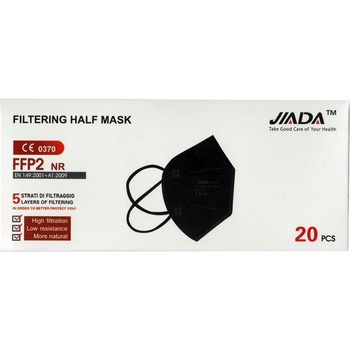 Jiada Filtering Half Mask FFP2 NR, 20 бр - Черно