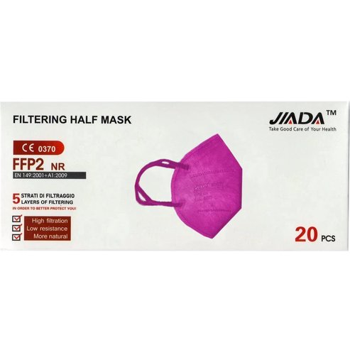 Jiada Filtering Half Mask FFP2 NR, 20 бр - Фуксия