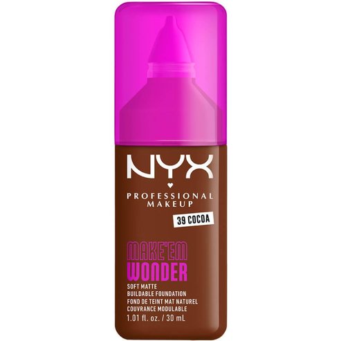 Nyx Professional Makeup Make\'em Wonder Soft Matte Buildable Foundation Хидратиращ & Нежен Матов Фон дьо тен за по-гладка, равномерна & сияйна кожа 30ml - 39 Cocoa