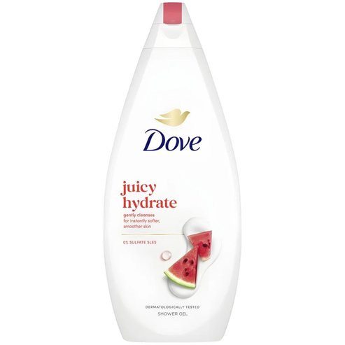 Dove Juicy Hydrate Shower Gel Хидратиращ и подхранващ душ гел за гладка кожа с плодов аромат на диня 720ml