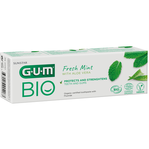 Gum Bio Fresh Mint Toothpaste with AloeVera Сертифицирана органична паста за зъби която защитава и укрепва зъбите и венците 75ml