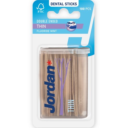 Jordan Thin Double Ended Dental Sticks 100 бр