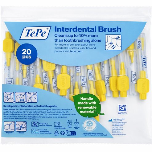 TePe Interdental Brush 20 бр ISO Size 4 (0.70mm) Жълто