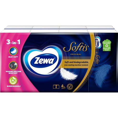 Zewa Softis Original Paper Tissues 72 бр (8 x 9 бр)