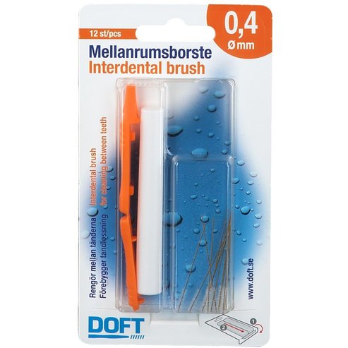 Doft Envelope Interdental Brushes Висококачествени интердентални четки 12 броя - Размер 0.4mm Оранжево