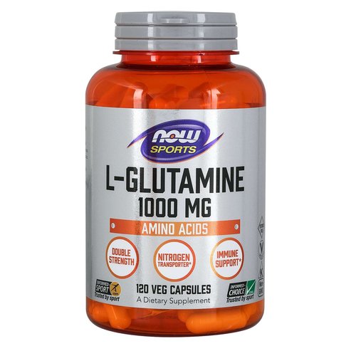 Now Foods L-Glutamine Double Strength 1000mg Хранителна добавка за възстановяване и поддържане на чревното здраве 120veg.caps