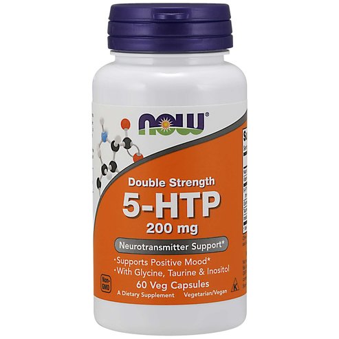 Now Foods 5-HTP 200mg Double Strength Хранителна добавка за повишаване нивата на серотонин в тялото 60veg.caps