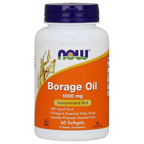 Now Foods Borage Oil 1000mg Хранителна добавка, идеална за защита на сърдечно -съдовата система 60 Softgels