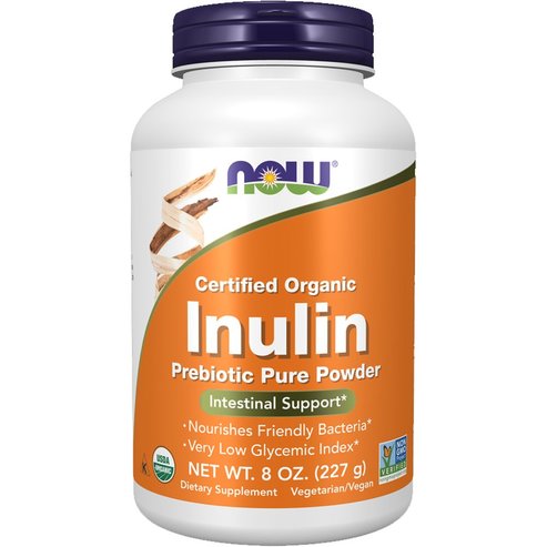 Now Foods Inulin Prebiotic Pure Powder Хранителна добавка с растителни фибри под формата на прах за нормалната функция & поддържането на здравето на чревния микробиом 227g