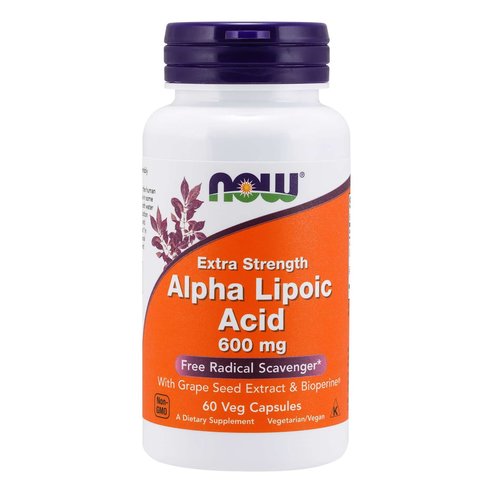 Now Foods Alpha Lipoic Acid 600mg Хранителна добавка, мощен антиоксидант, детоксикация на тежки метали 60veg.caps