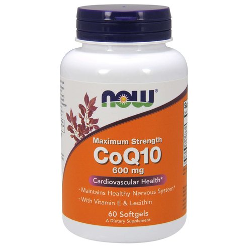 Now Foods CoQ10 600mg Maximum Strengh Хранителна добавка за здрава сърдечно -съдова система с антиоксидантно действи 60 Softgels