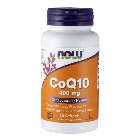 Now Foods CoQ10 400mg With Vitamin E & Lecithin Добавка за здрава сърдечно -съдова система с антиоксидантно действие 30 Softgels