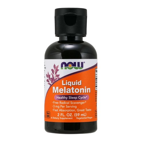 Now Foods Liquid Melatonin 3mg Добавка към мелатониновата диета за лечение на безсъние и нарушения на съня 59ml
