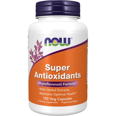 Now Foods Super Antioxidants Хранителна добавка с растителни екстракти & билки с антиоксидантни свойства & широк спектър от флавоноиди за подкрепа на имунната система 120veg.caps