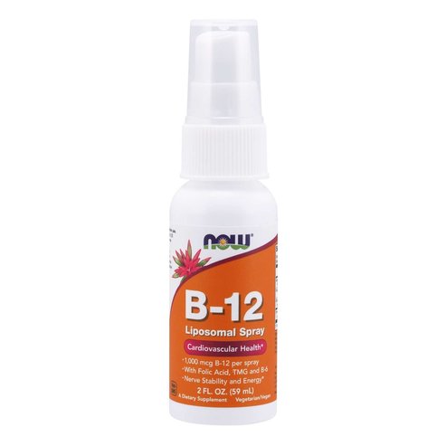 Now Foods Liquid B12 Liposomal Spray Хранителна добавка, липозомна форма на витамин В-12 за по-голяма абсорбция 59ml